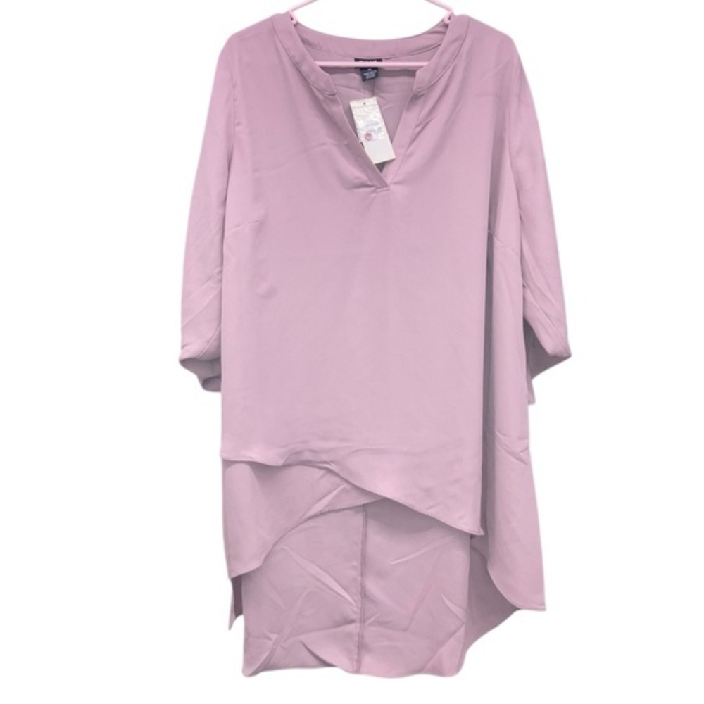 Light Mauve Tunic  top with High-Low Hem
long-sleeved tunic top size 18.